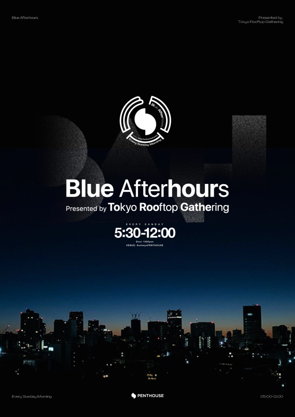 Blue Afterhours 5:30am-12noon,AMG Saimura,Taichi Kawahira,Sinzin - Flyer front
