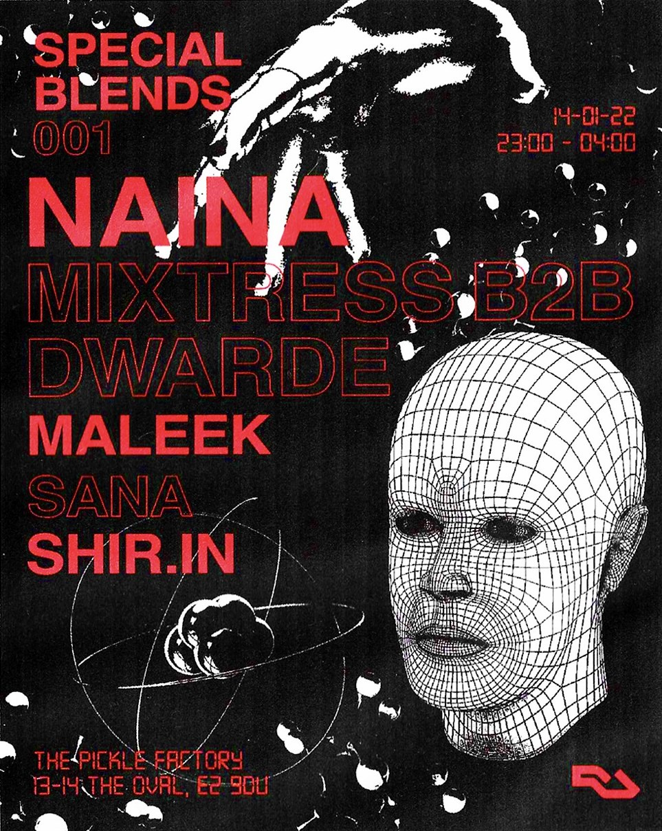 Special Blends presents: Naina, mixtress B2B Dwarde, Sana, Shir.in & Maleek - Flyer front