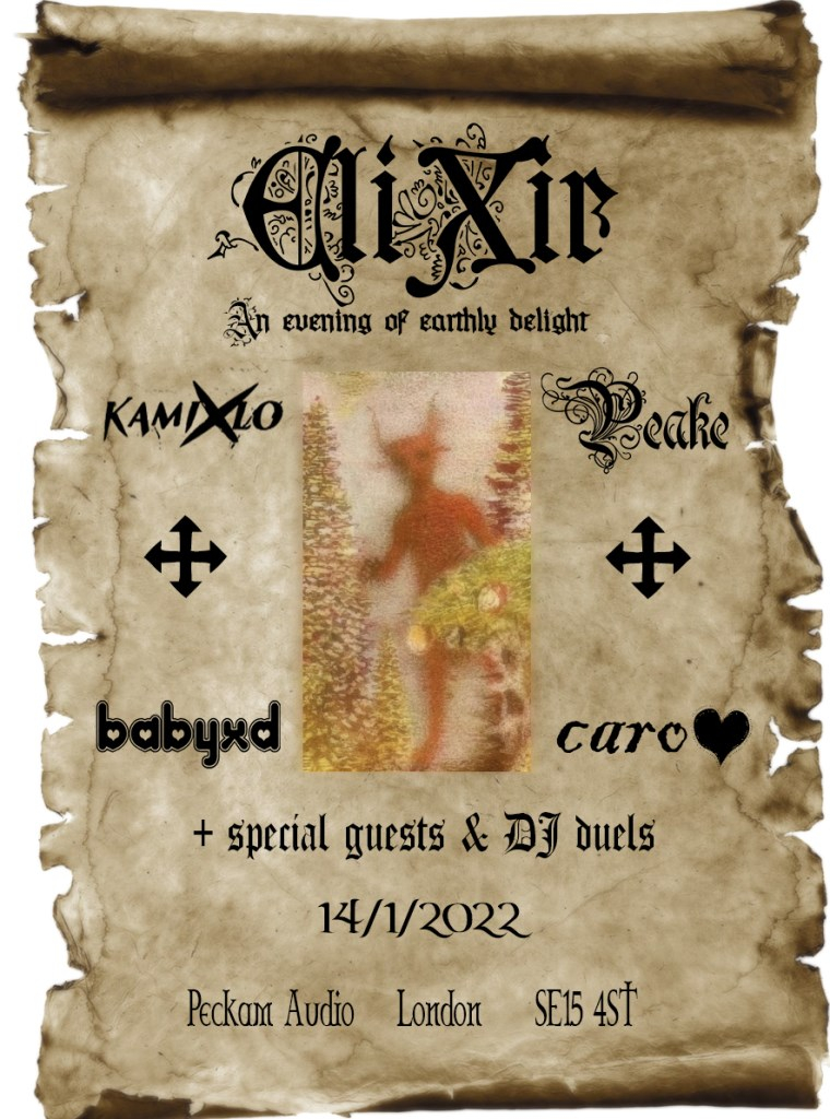 Elixir: Caro<3, Kamixlo, Peake, Babyxd - Flyer front