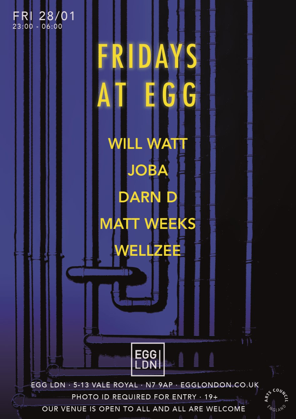 Fridays at EGG: Will Watt, Joba, Darn D  - Flyer front