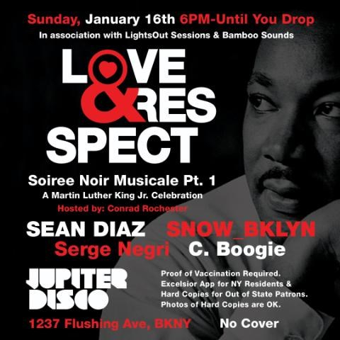 Love & Respect Soiree Noir Musicale Pt. 1 (A Martin Luther King Jr. Day Celebration) - Flyer front