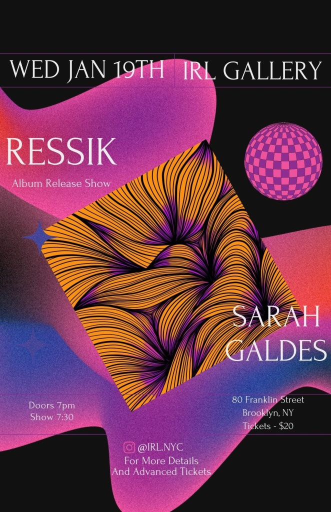 [CANCELLED] Ressik, Sarah Galdes - Flyer front