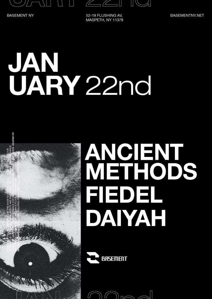 Ancient Methods / Fiedel / DAIYAH - Flyer front