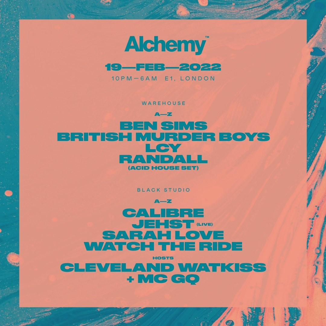 Alchemy x E1 - Launch Party - Flyer front
