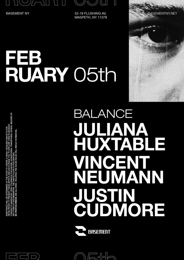 Balance: Juliana Huxtable / Vincent Neumann / Justin Cudmore - Flyer front