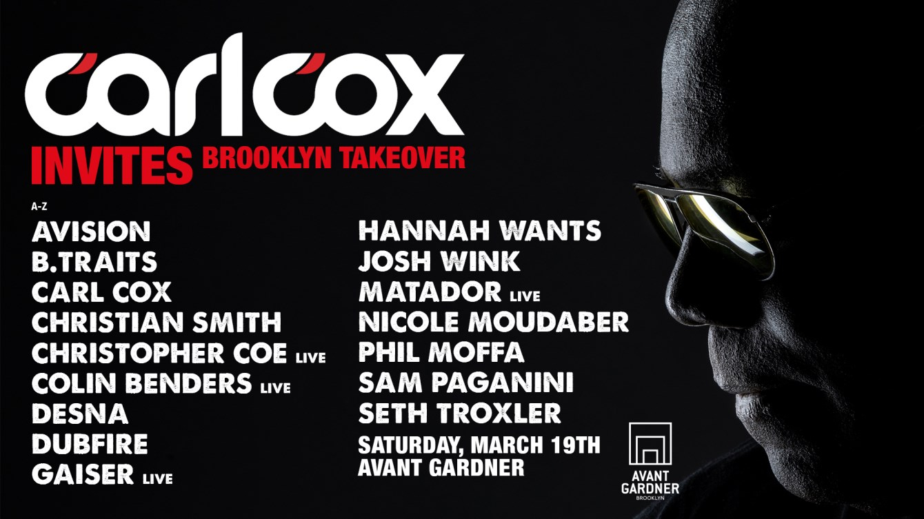 Carl Cox Invites: Brooklyn Takeover - Flyer front