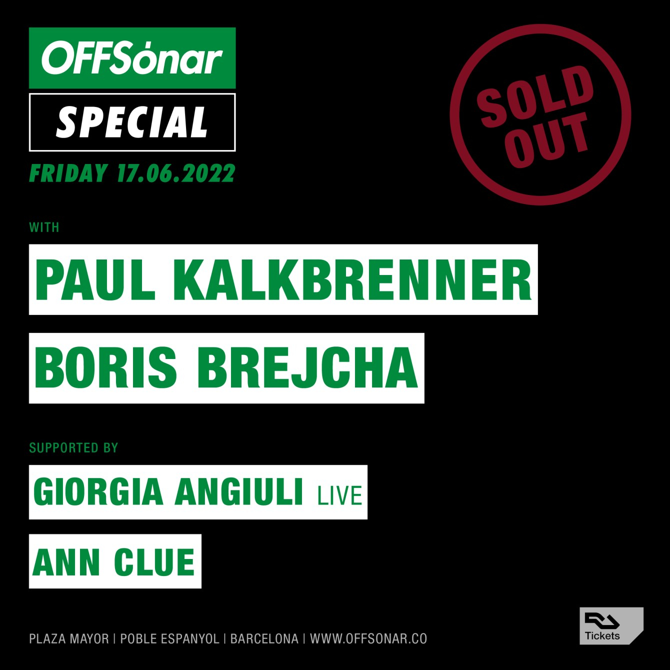 **SOLD OUT** OFFSónar Special with Paul Kalkbrenner / Boris Brejcha - Flyer back
