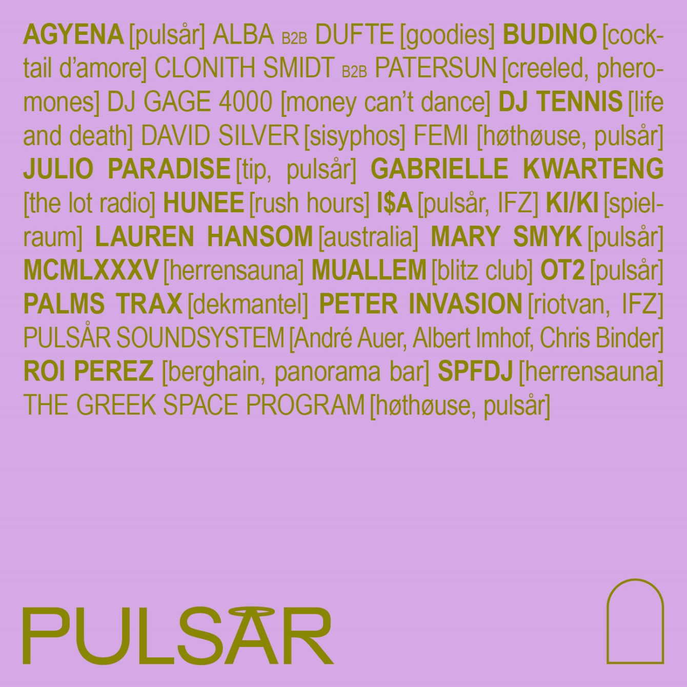 Pulsår Festival 2022 - Flyer front