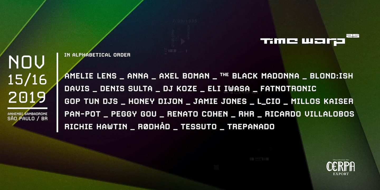 Time Warp returns to São Paulo in 2019 with Amelie Lens, Peggy Gou image
