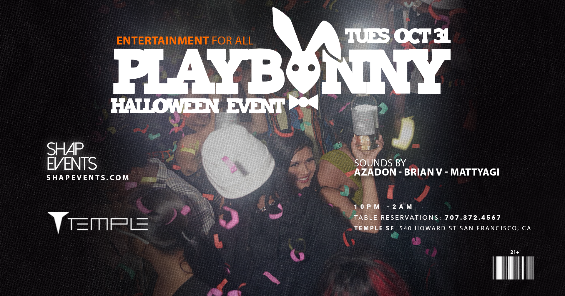 Playbunny Halloween at Temple SF, San Francisco/Oakland