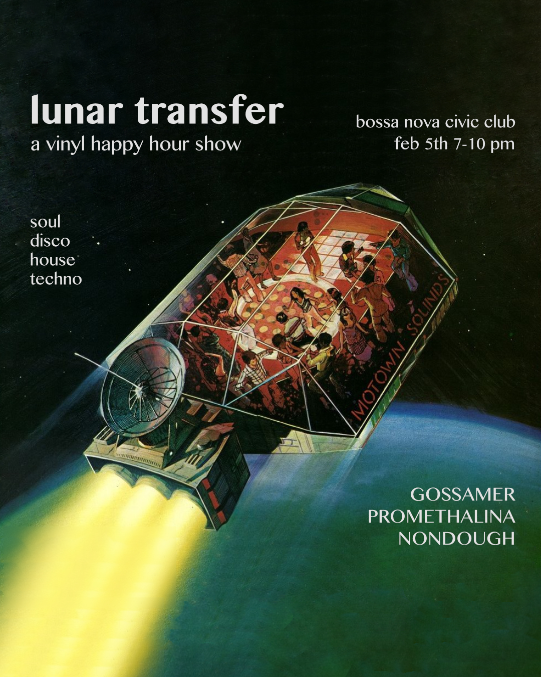 Happy Hour: Lunar Transfer (Vinyl Show) at Bossa Nova Civic Club