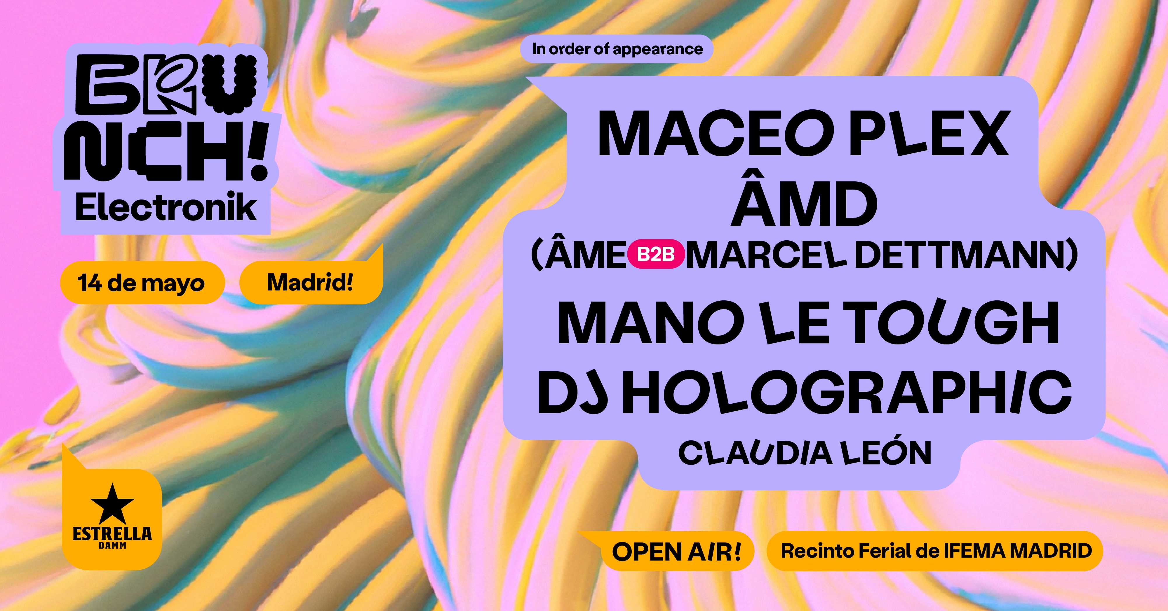 'Brunch Electronik Madrid #3: Maceo Plex, ÂMD (Âme b2b Marcel Dettmann), Mano Le Tough y más' flyer image