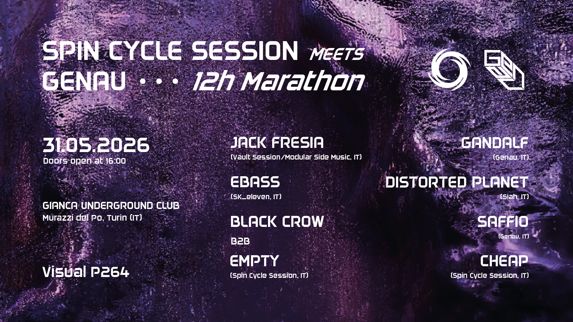 SPIN CYCLE SESSION MEETS GENAU at Gianca - Murazzi, Turin