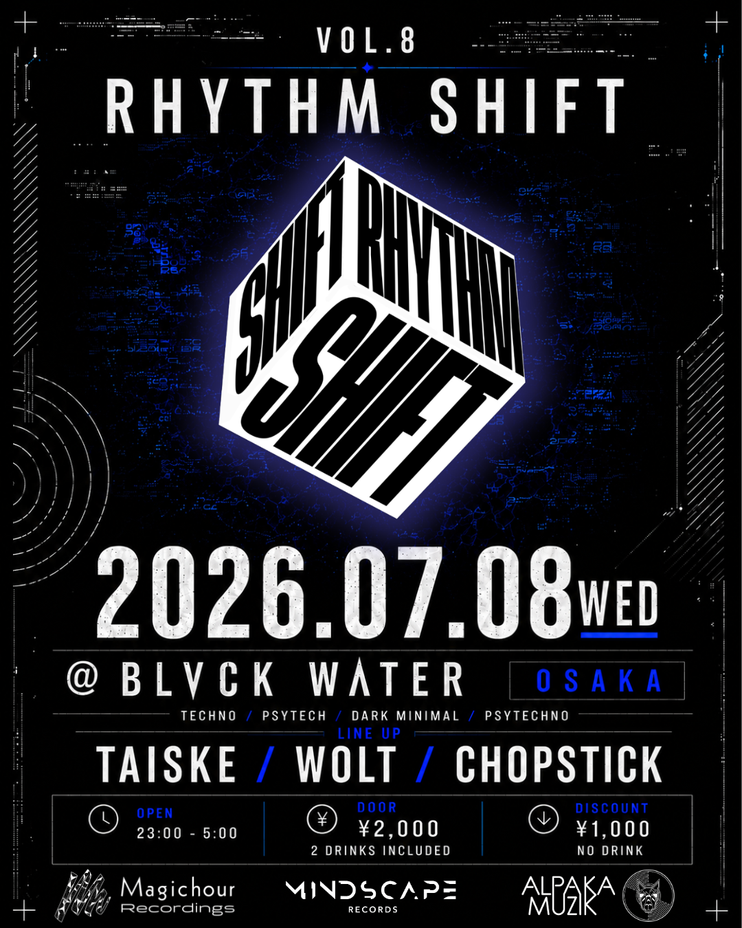 RHYTHM SHIFT Vol.8 at Blvck Water, Osaka · Tickets