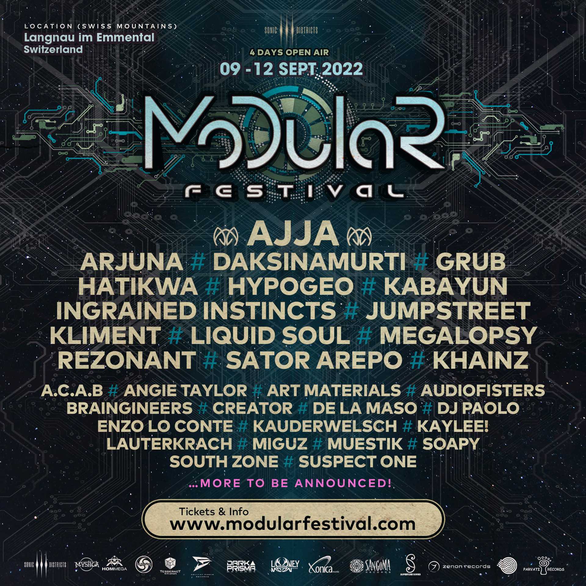 Modular Festival 9-12.SEP with AJJA - Hatikwa - Kabayun - Liquid