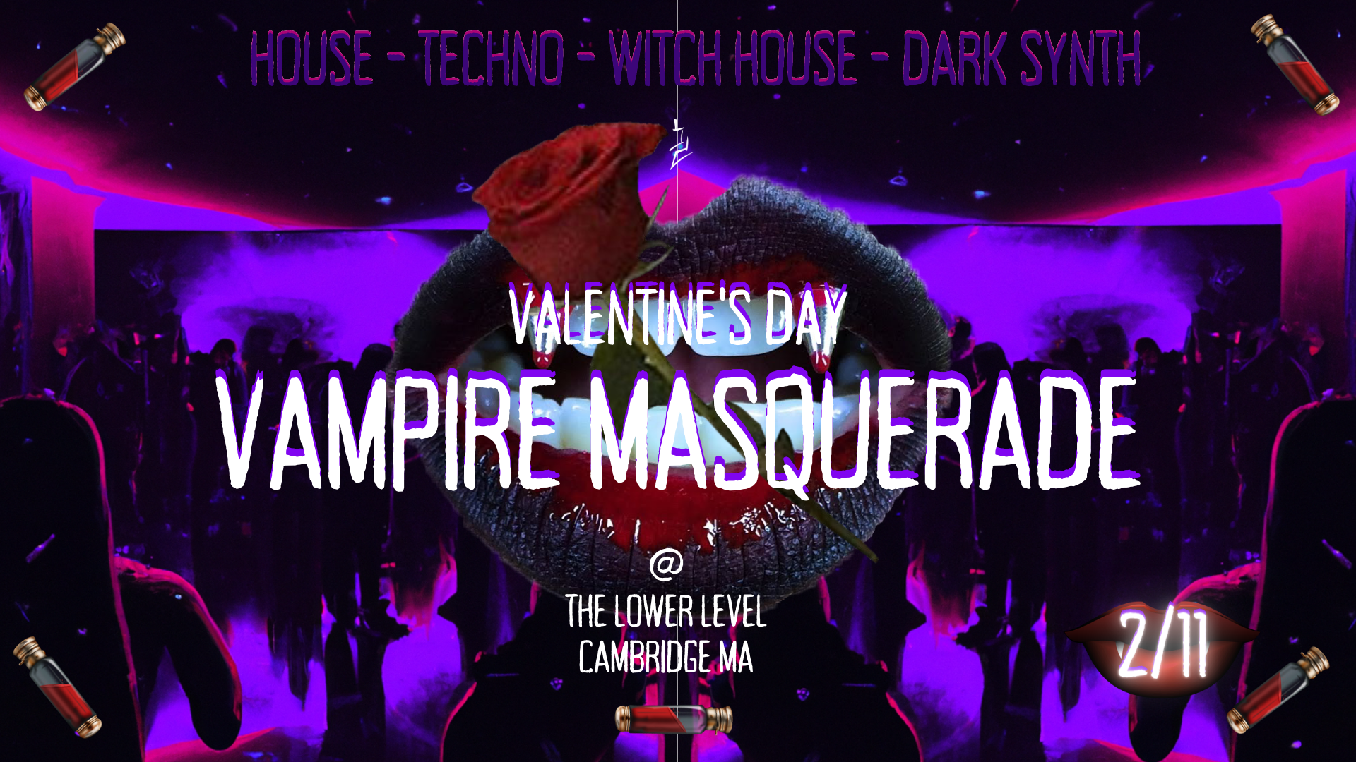 Valentine's Day Vampire Masquerade 2/11 at The Lower Level, Boston