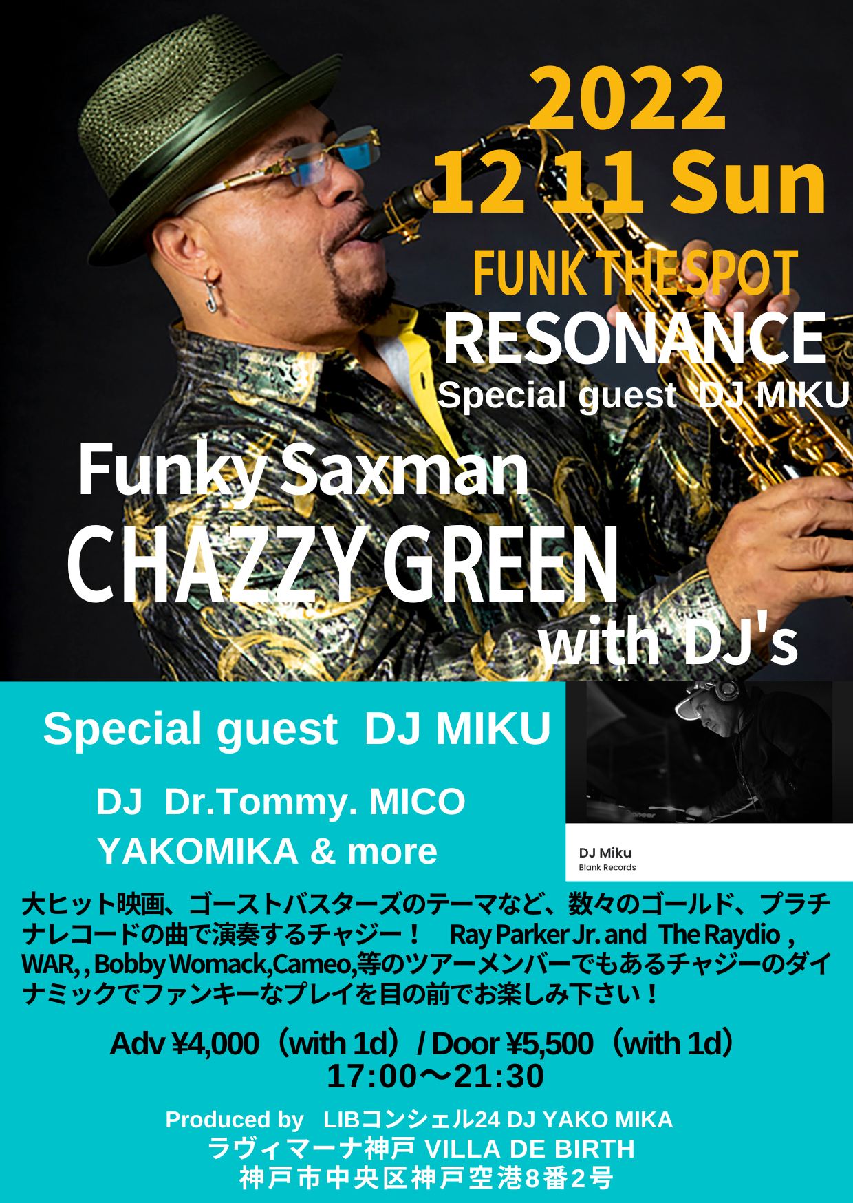 Funky Saxman Cazzy Green funk the spot RESONANCE with DJ at 