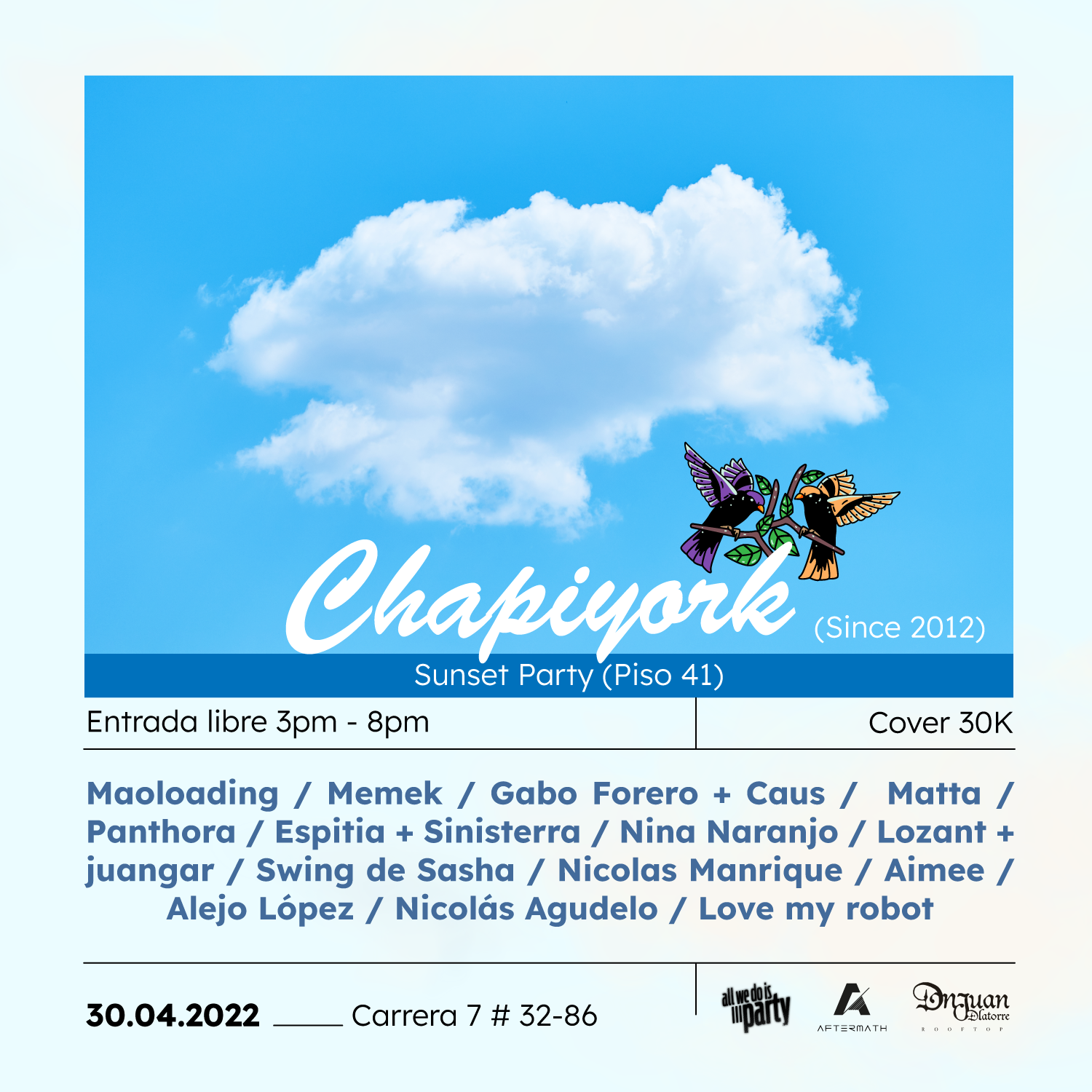 Chapiyork Sunset Party (Since 2012) at Piso 41, Bogotá