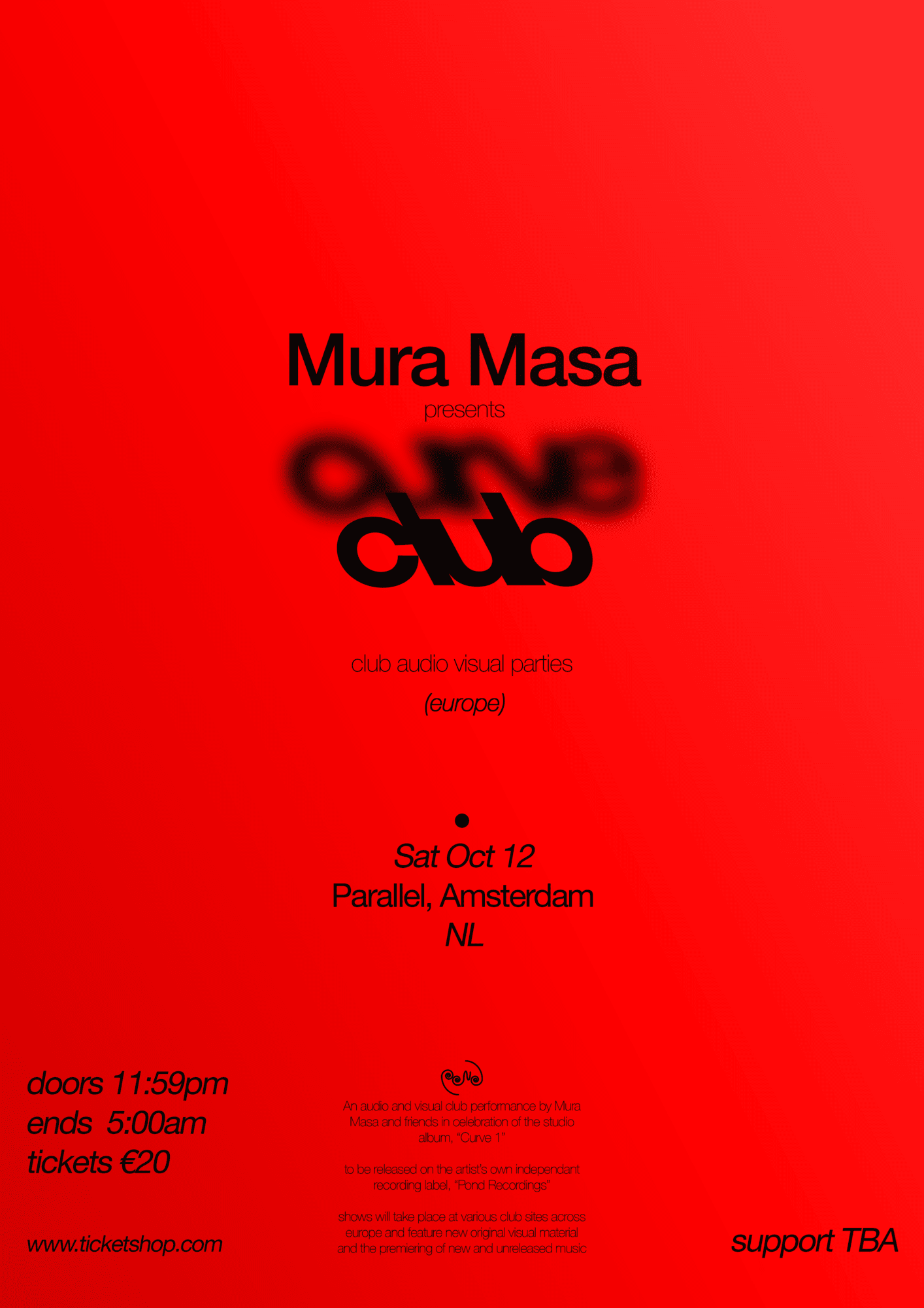 Mura Masa presents: Curve Club at Parallel, Amsterdam