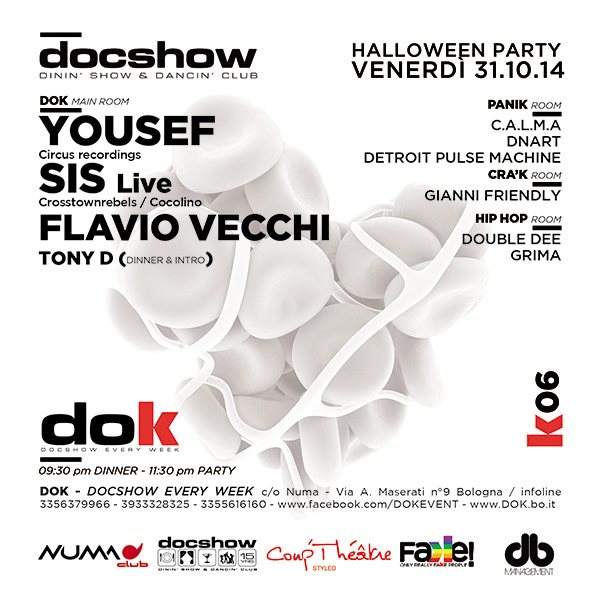 K06 - DOK Halloween Party - Yousef Sis Live, Flavio Vecchi - Página trasera
