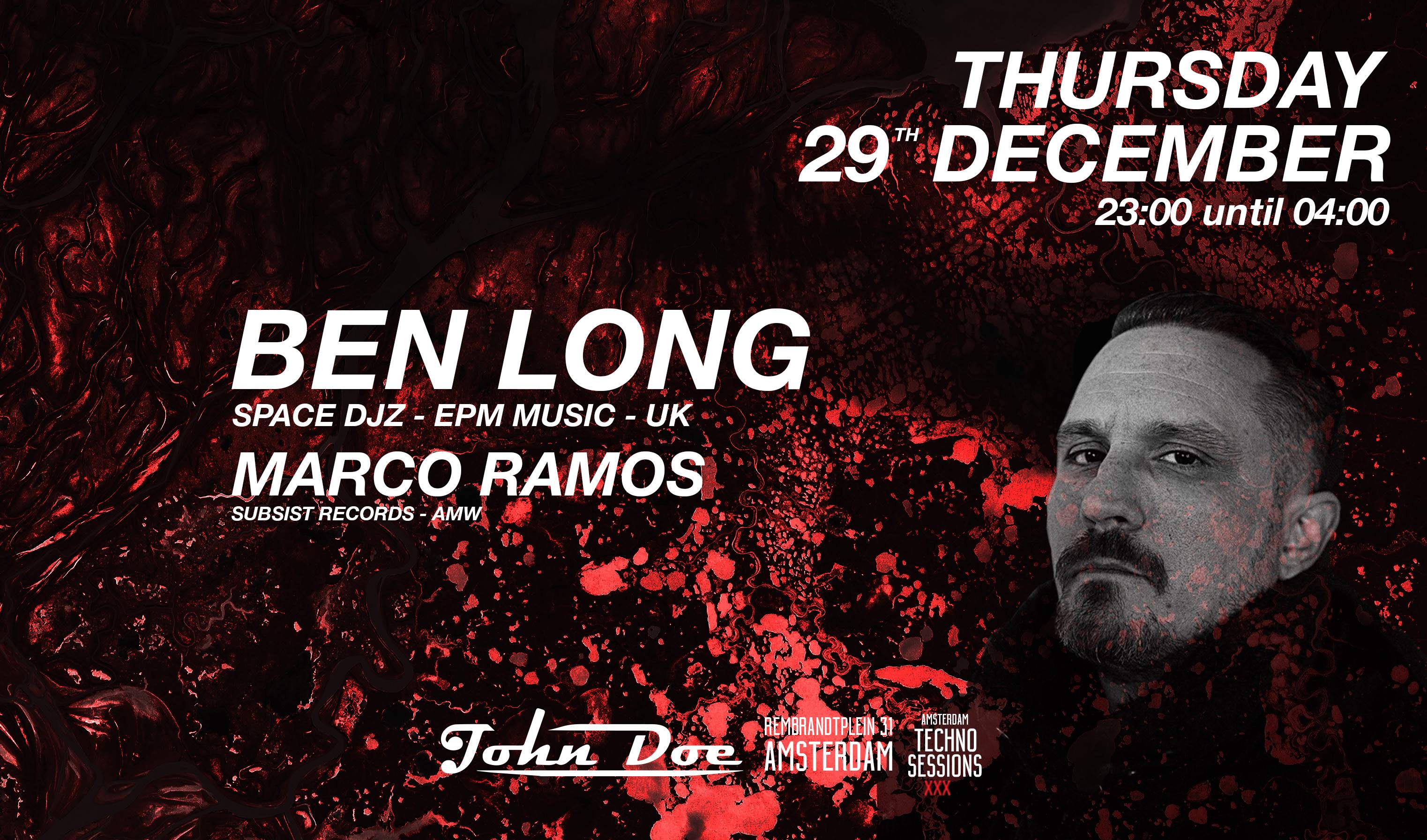 Amsterdam Techno Sessions with Ben Long (Space DJz - EPM Music) UK - フライヤー表