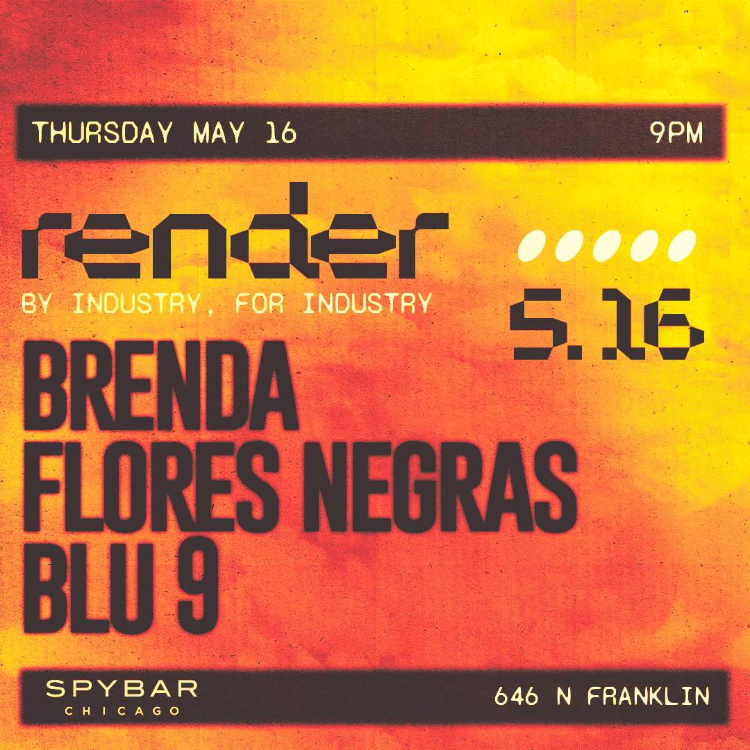 Render feat. Brenda, Flores Negras + Blu9 - フライヤー表