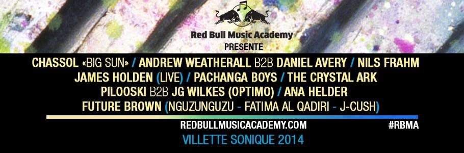 Villette Sonique - Red Bull Music Academy Stage: The Crystal Ark, Pilooski B2B JG Wilkes, Future Brown - フライヤー表