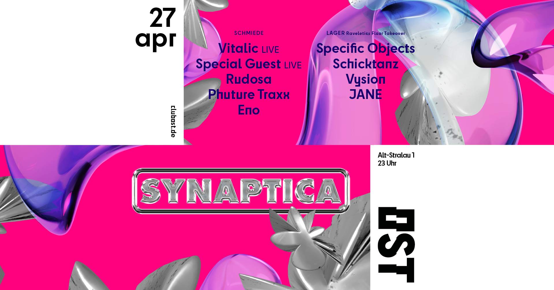 Synaptica w./ Vitalic, Special Guest - Página frontal