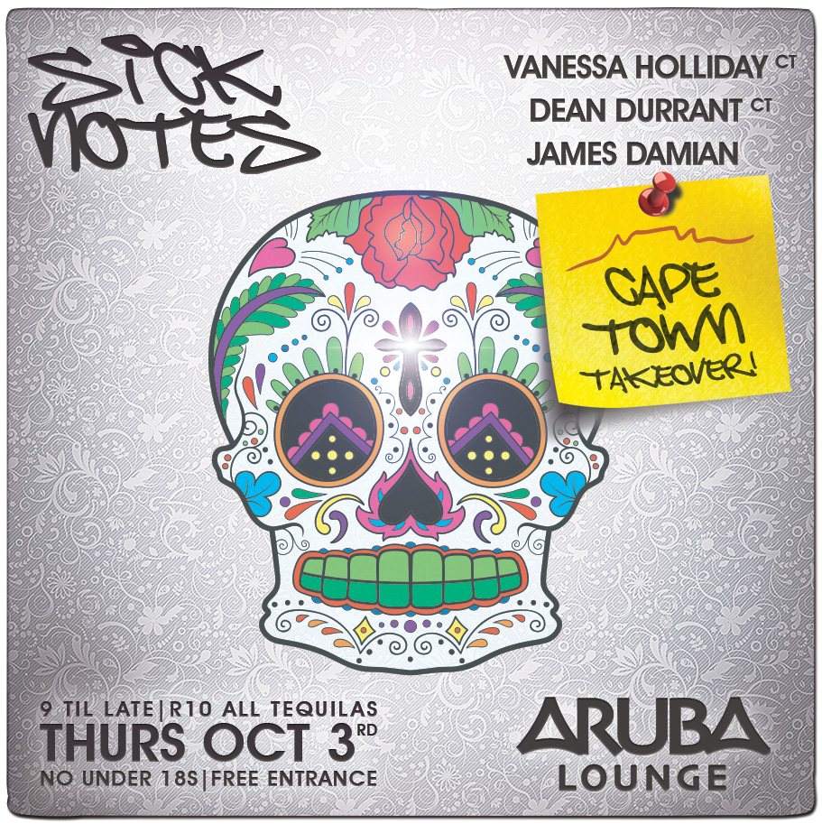 Sick Notes Cape Town Takeover with Vanessa Holliday & Dean Durrant - Página frontal