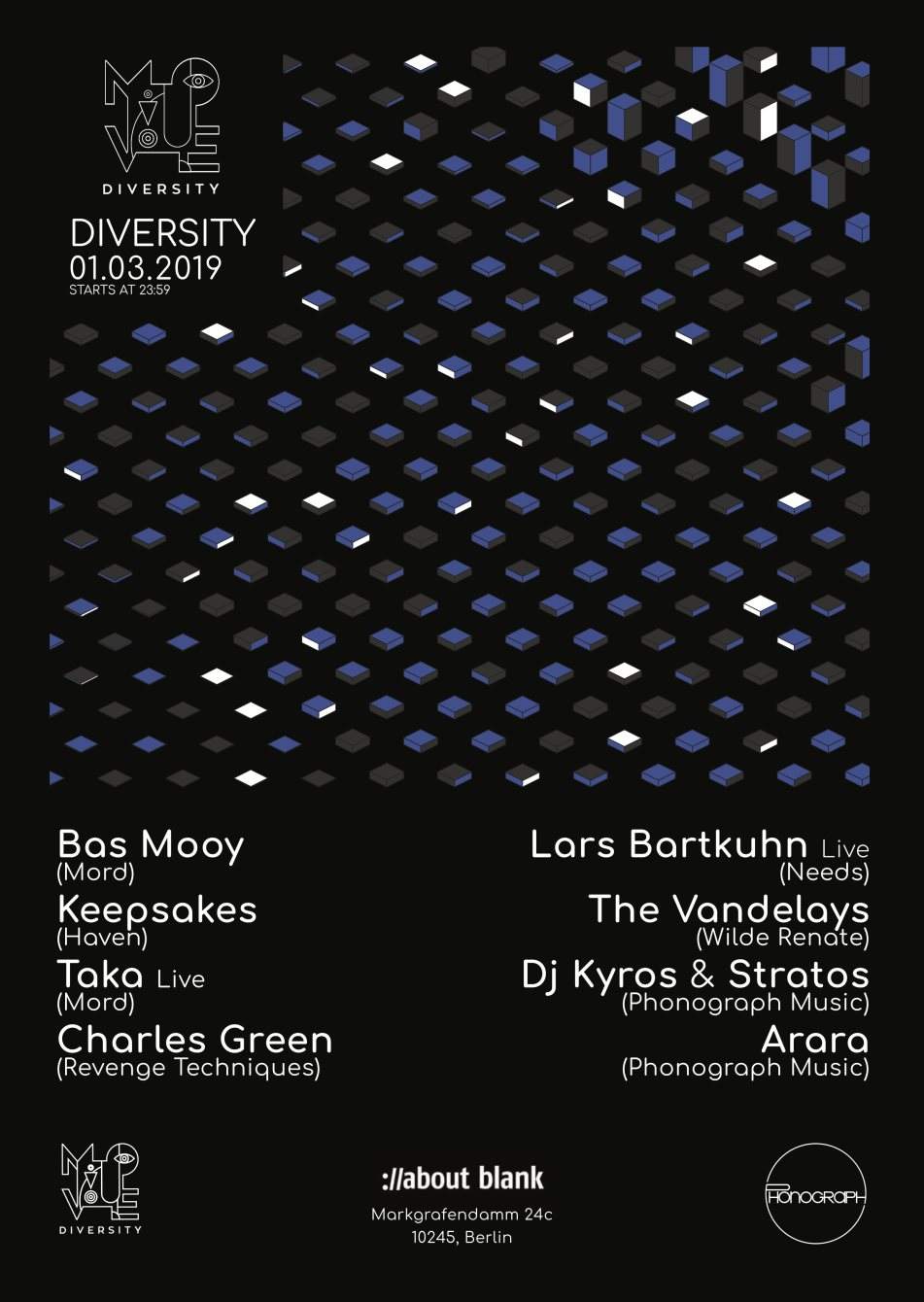 Diversity with Bas Mooy, Lars Bartkuhn, Keepsakes and More.. - フライヤー表
