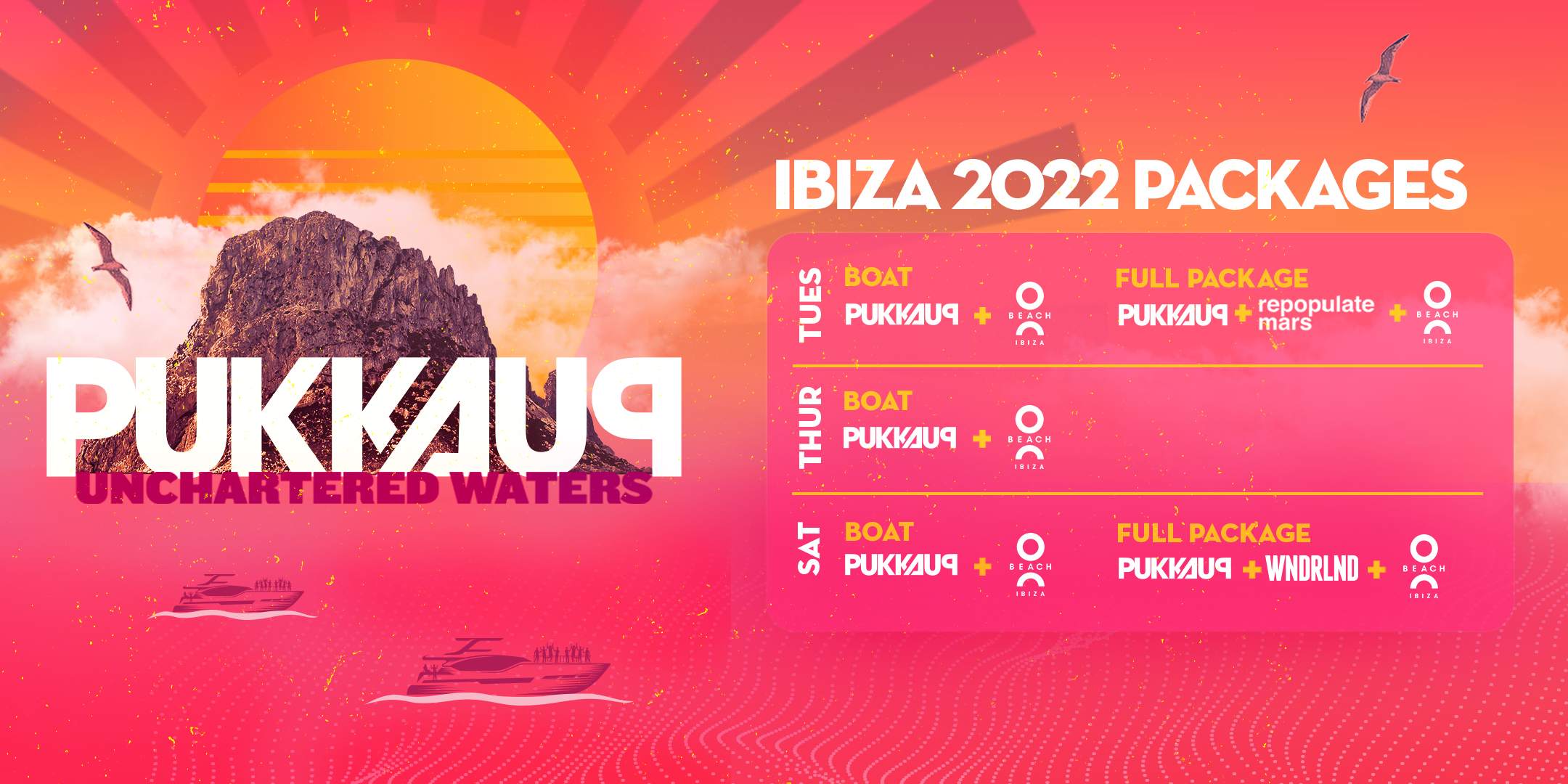 Pukka Up Saturday Ibiza Boat Party - 2022 - フライヤー表