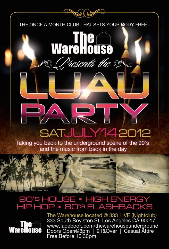 The Warehouse Luau Party - Página frontal