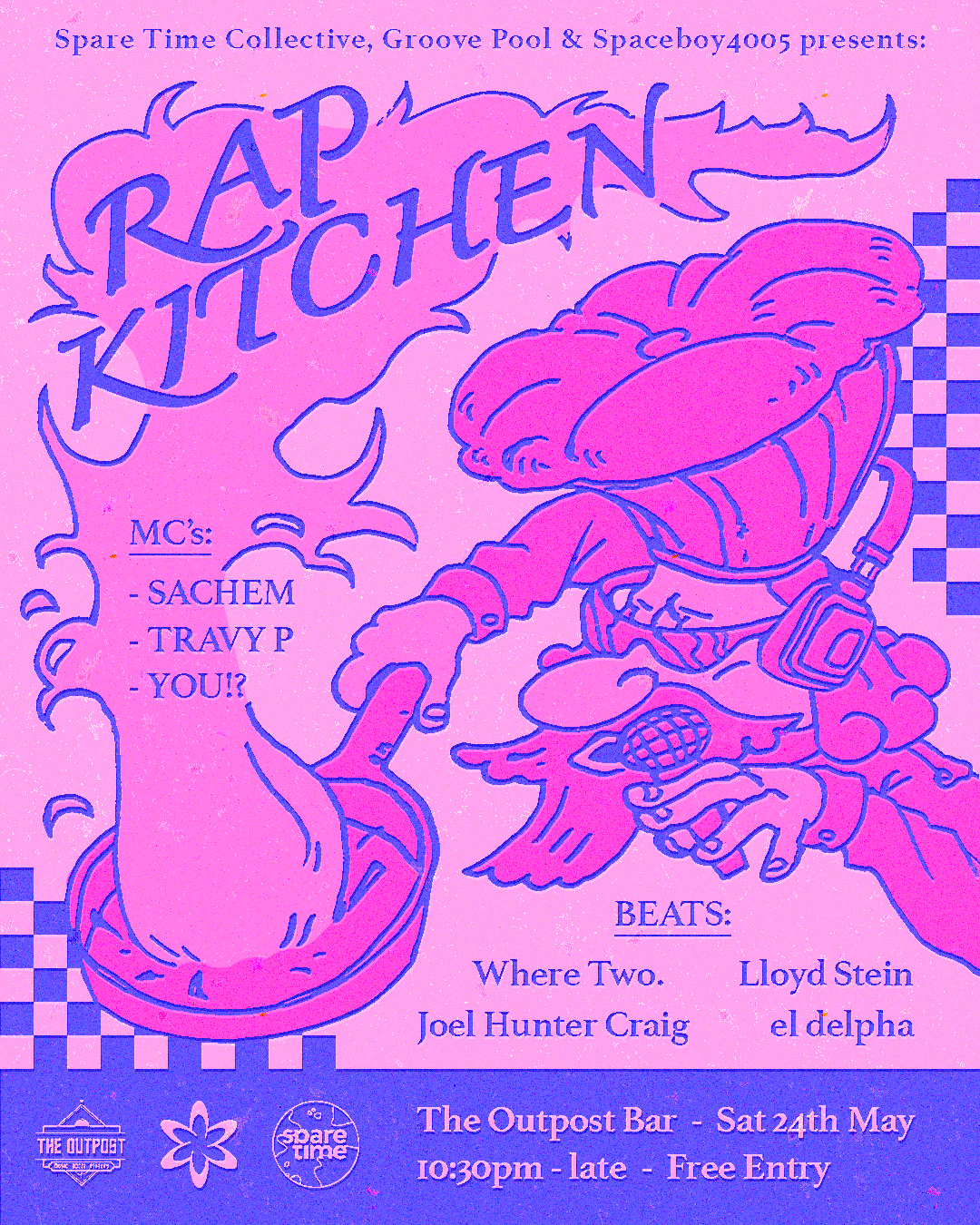 RAP KITCHEN - OPEN MIC FREE STYLE RAP & BEATS at The Outpost Bar, Brisbane