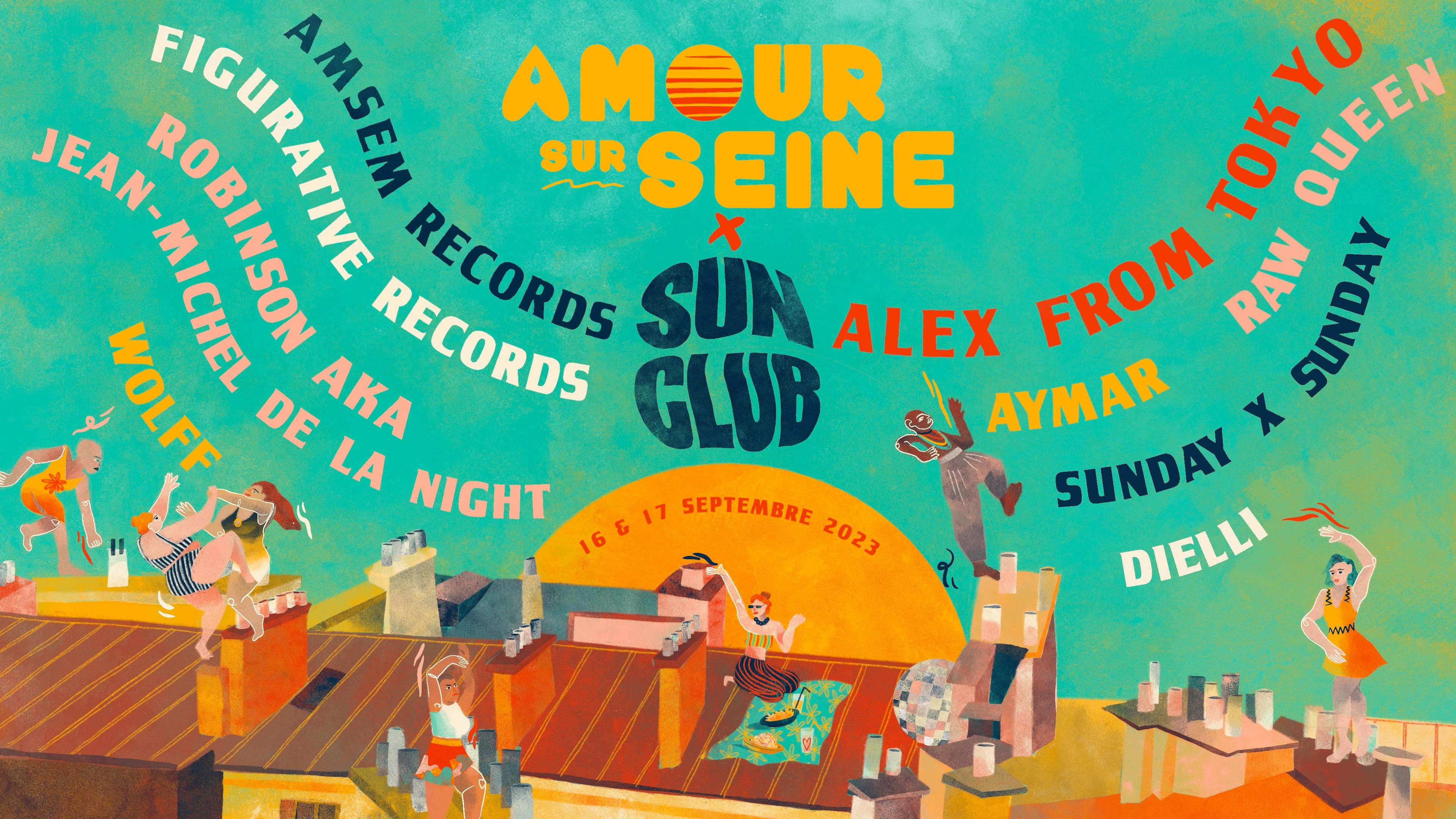 Amour Sur Seine #12 x Sunclub • Alex From Tokyo, Sunday x Sunday, Amsem Records & More - フライヤー表