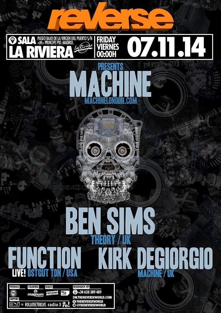 Ben Sims: Function live!: Kirk Degiorgio: Machine: Reverse - Página frontal
