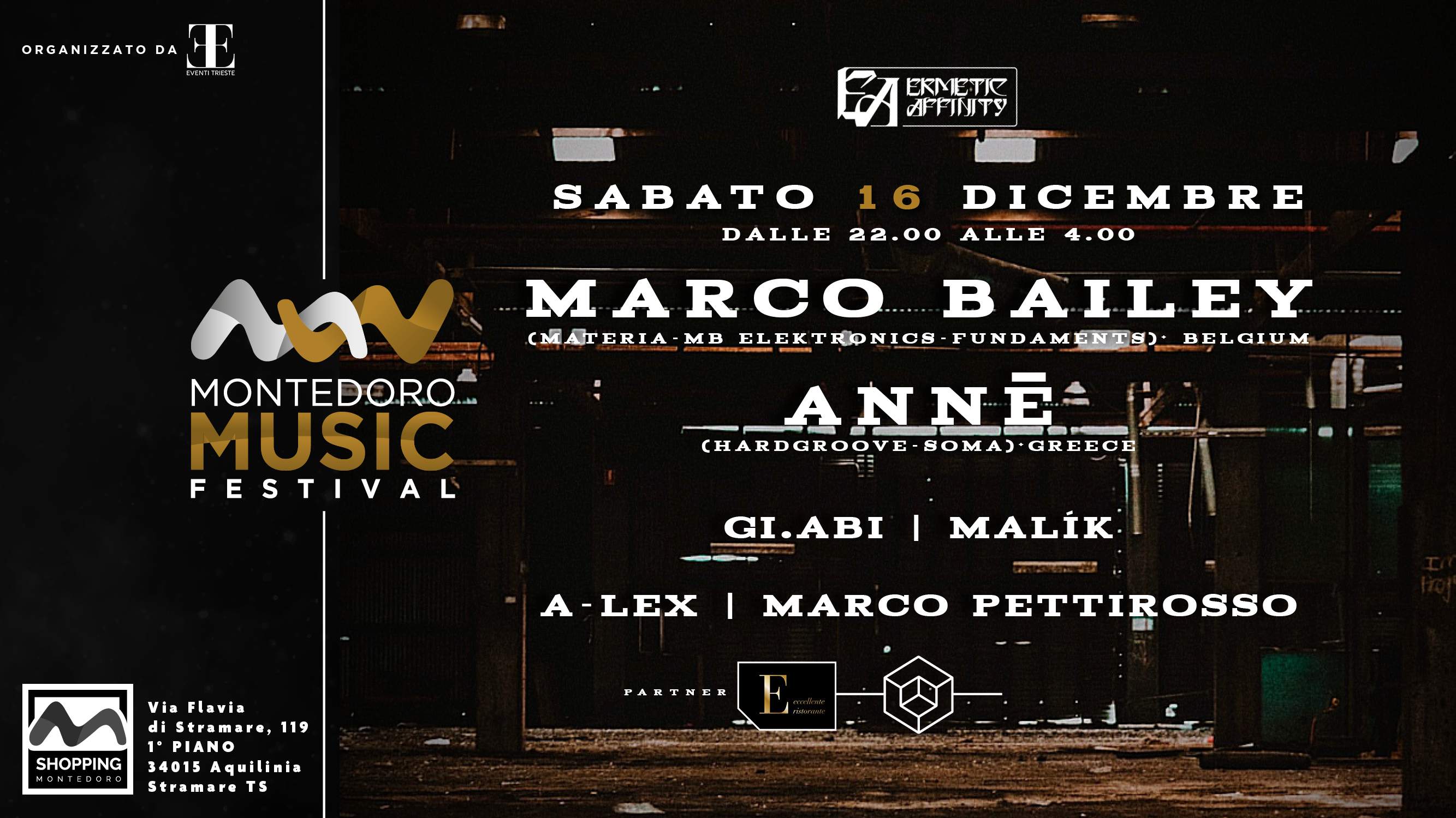 MONTEDORO MUSIC FESTIVAL with ERMETIC AFFINITY present: Marco Bailey & ANNĒ - Página trasera