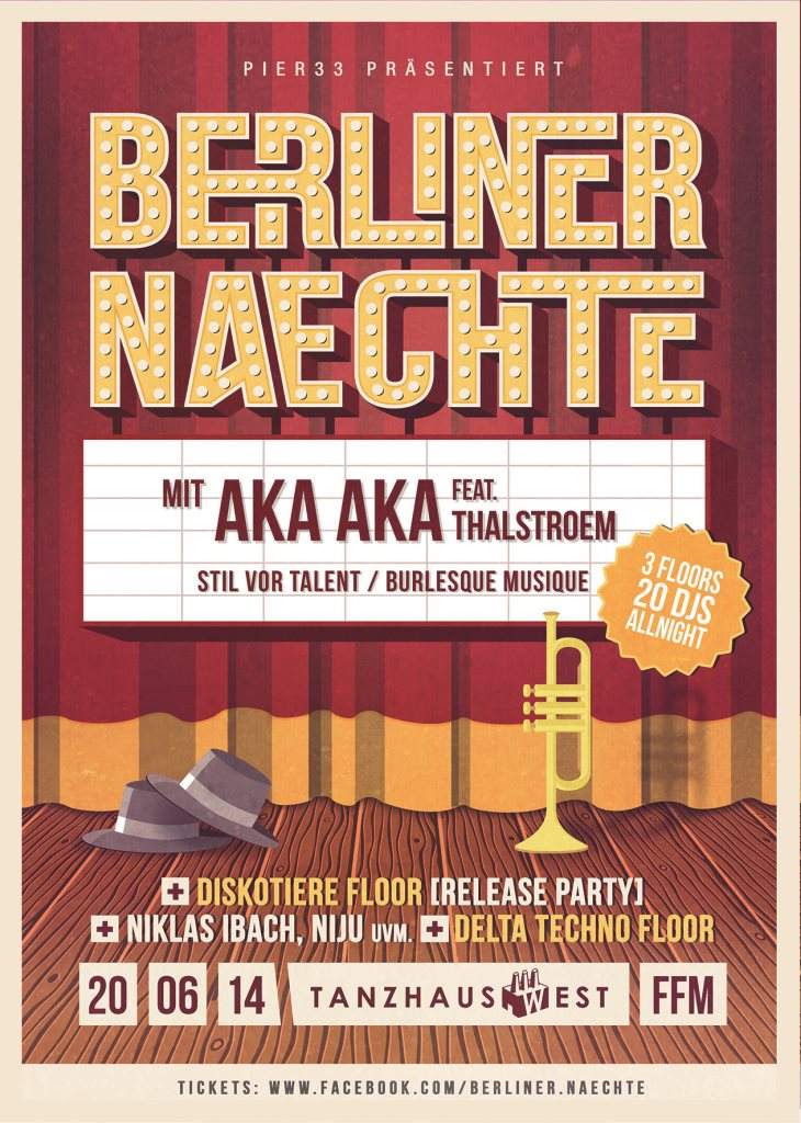 Berliner Naechte with AKA AKA feat. Thalstroem for Diskotiere Release Party - Página frontal