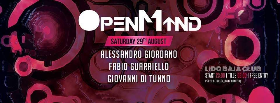 Openmind presents Alessandro Giordano, Fabio Guarriello, Giovanni Di Tunno - フライヤー表