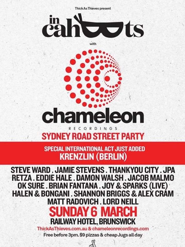 In Cahoots with Chameleon Recordings (Sydney Road Street Party) - フライヤー表