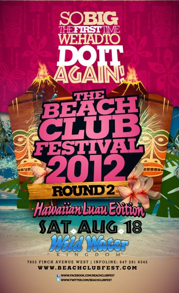 Beach Club Festival 2012 Hawaiian Luau Edition - フライヤー表