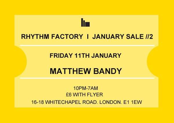 Rhythm Factory l January Sale p2 w Matthew Bandy & Friends - Página frontal