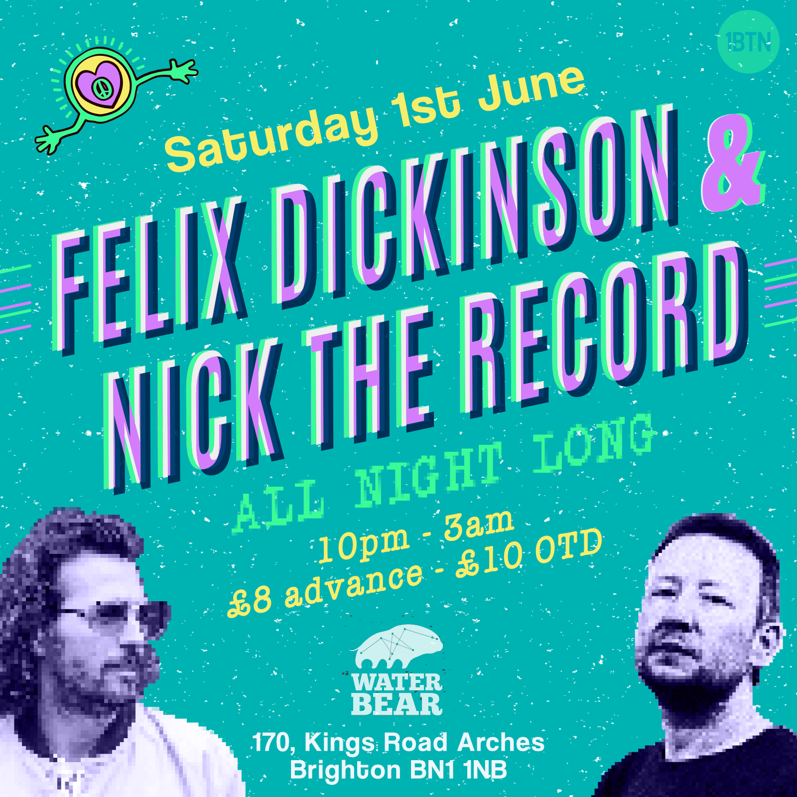 Felix Dickinson & Nick The Record All Night Long - フライヤー表