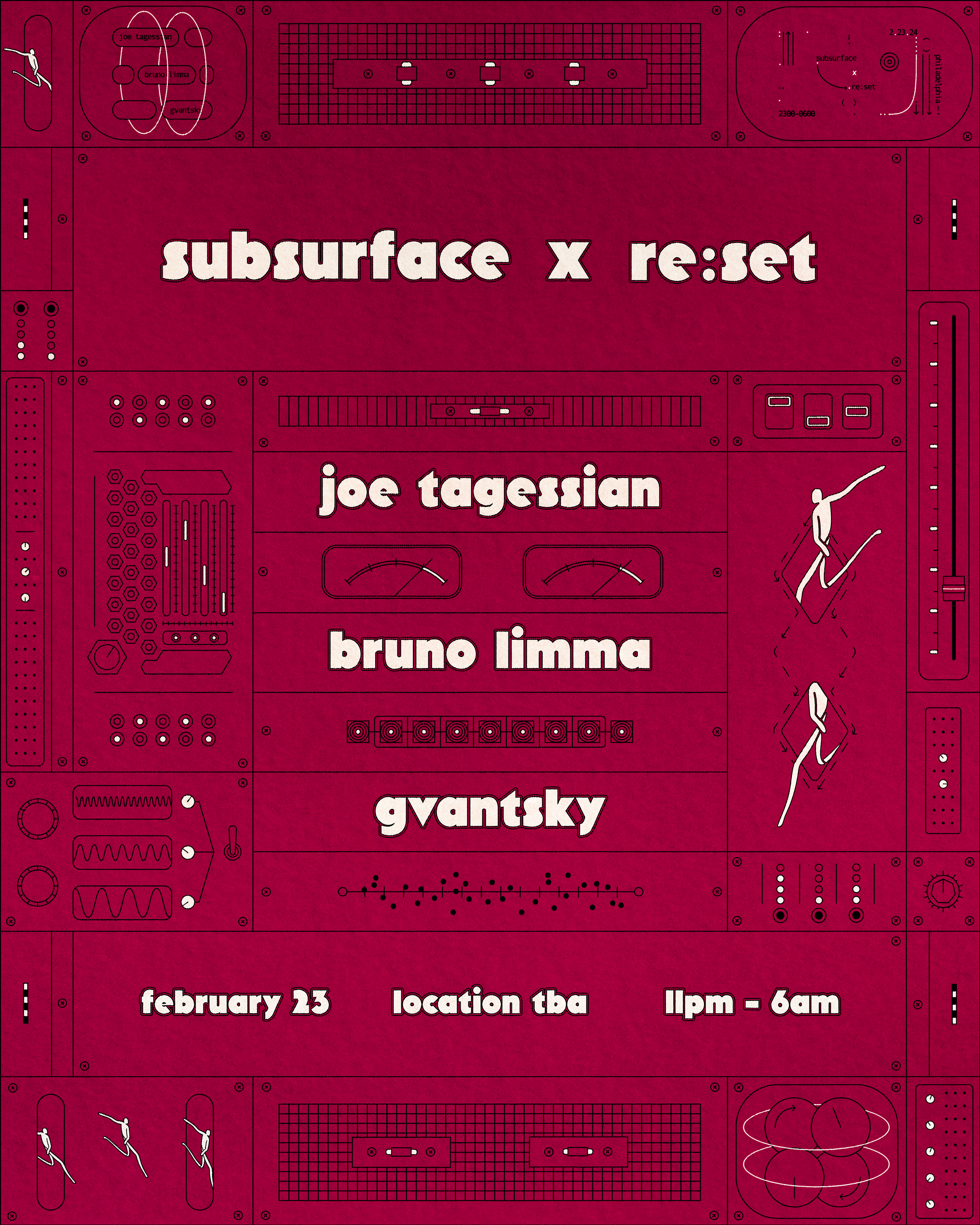 Subsurface x Re:Set with Bruno Limma, Joe Tagessian, Gvantsky - フライヤー表
