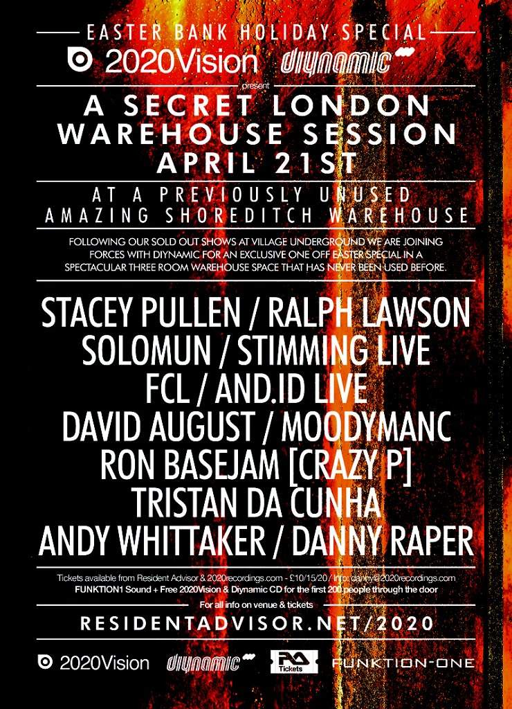 [CANCELLED] 2020 Vision & Diynamic Easter Warehouse Party feat Stacey Pullen, Fcl, Stimming, Solomun, Ralph Lawson & More - Página trasera