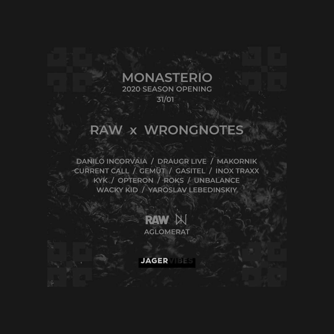 Monasterio 2020 Season Opening: RAW x Wrongnotes - フライヤー裏
