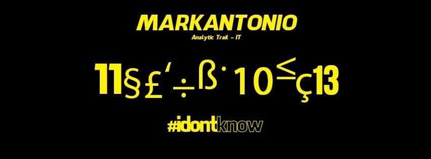 #Idontsleep presents #Idontknow with Markantonio - フライヤー裏