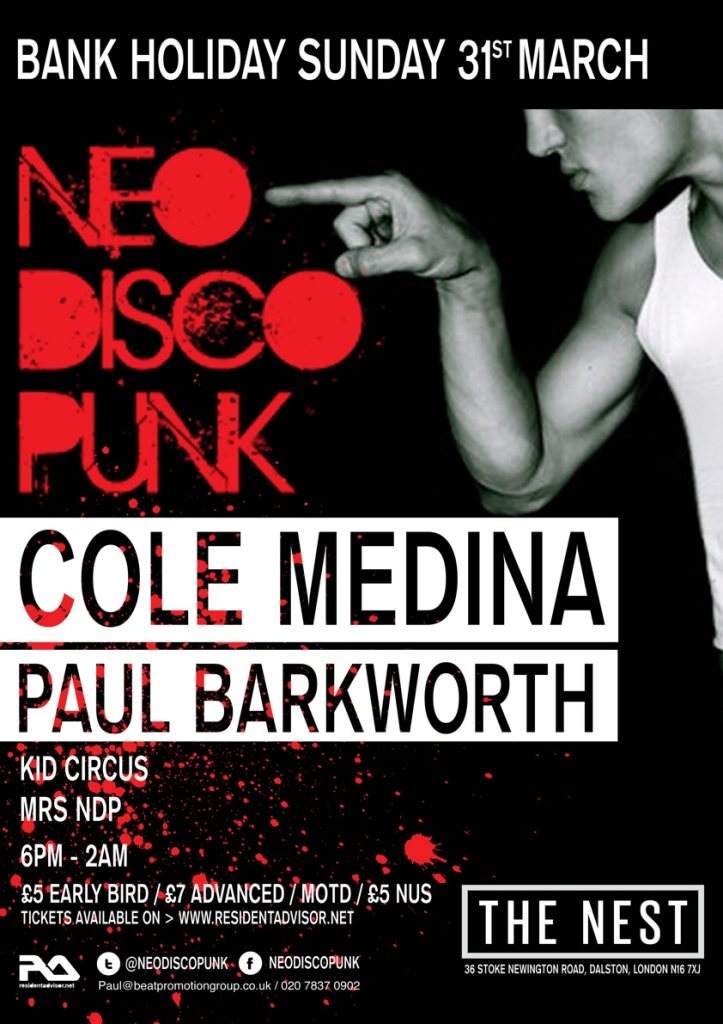 Neo Disco Punk with Cole Medina****Event Cancelled**** - フライヤー表