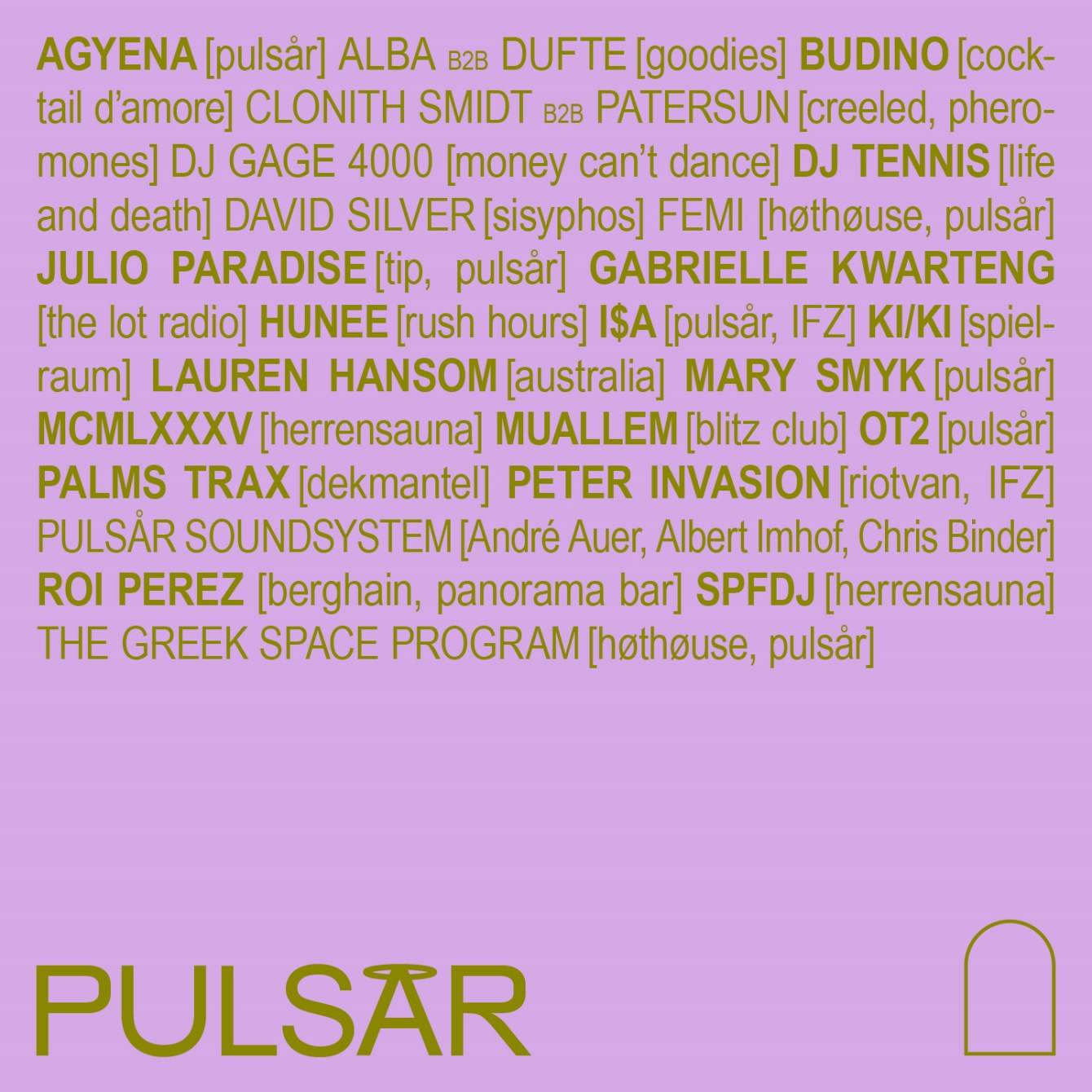 Pulsår Festival 2022 - フライヤー表