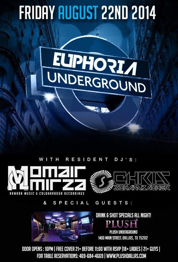 Euphoria Underground with Omair Mirza & Chris Schambacher - フライヤー表