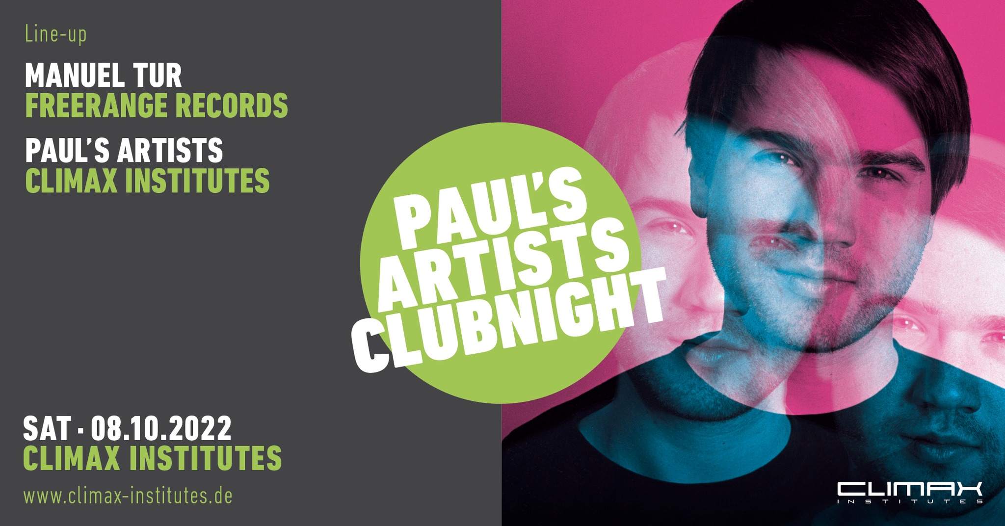 PAUL`S ARTISTS CLUBNIGHT with Manuel Tur (Freerange Records) - フライヤー表